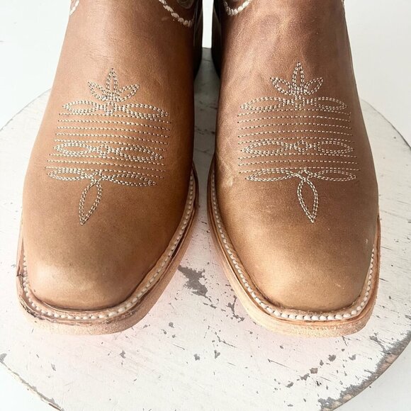 Lane RODEO HOUSTON Mens Cowboy Boots Size 11 Brown Leather Western Blunt Toe - Picture 6 of 12